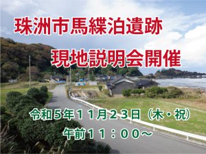 すずしまつなぎとまりいせき現地説明会　令和5年11月23日　午前11時から