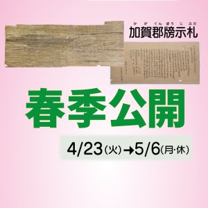 かがぐんぼうじふだ春季公開